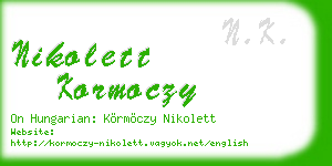 nikolett kormoczy business card